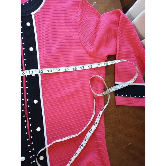 Ming Wang Women's Open Front Cardigan Pink Sz M Textured Old Money Barbie - Picture 7 of 8